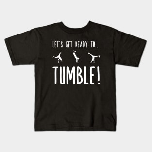 Let's Get Ready To Tumble - Gymnastics Flips Silhouettes Kids T-Shirt